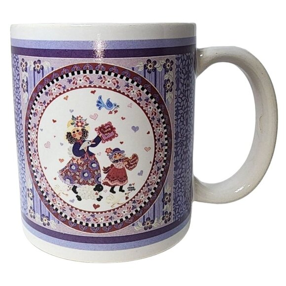 Vintage Donna Moses for Houston Foods Coffee Cup Mug 1998 Valentine's Day Love - Picture 1 of 6